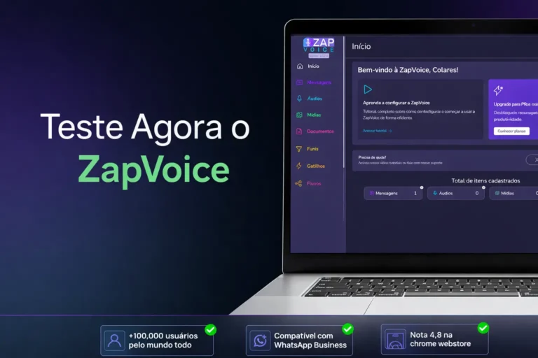 Teste agora o ZapVoice: a automação inteligente que transforma o atendimento no WhatsApp